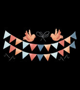 GENTLE FRIENDS - Grand sticker - Guirlande de fanion et oiseaux